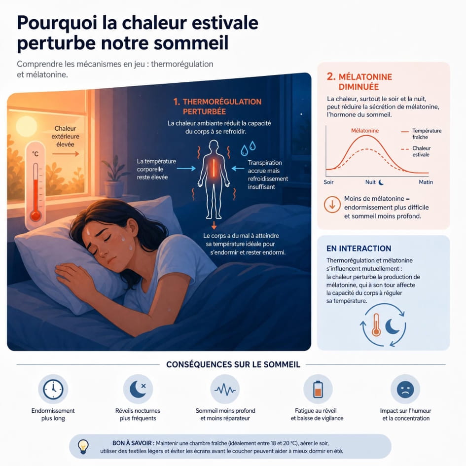 Pourquoi la chaleur estivale perturbe le sommeil